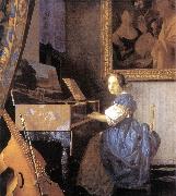 Jan Vermeer Lady Seated at a Virginal oil